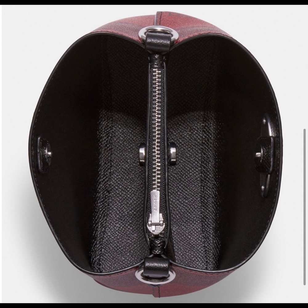 coach buffalo plaid mini town bucket - Picture 4 of 6